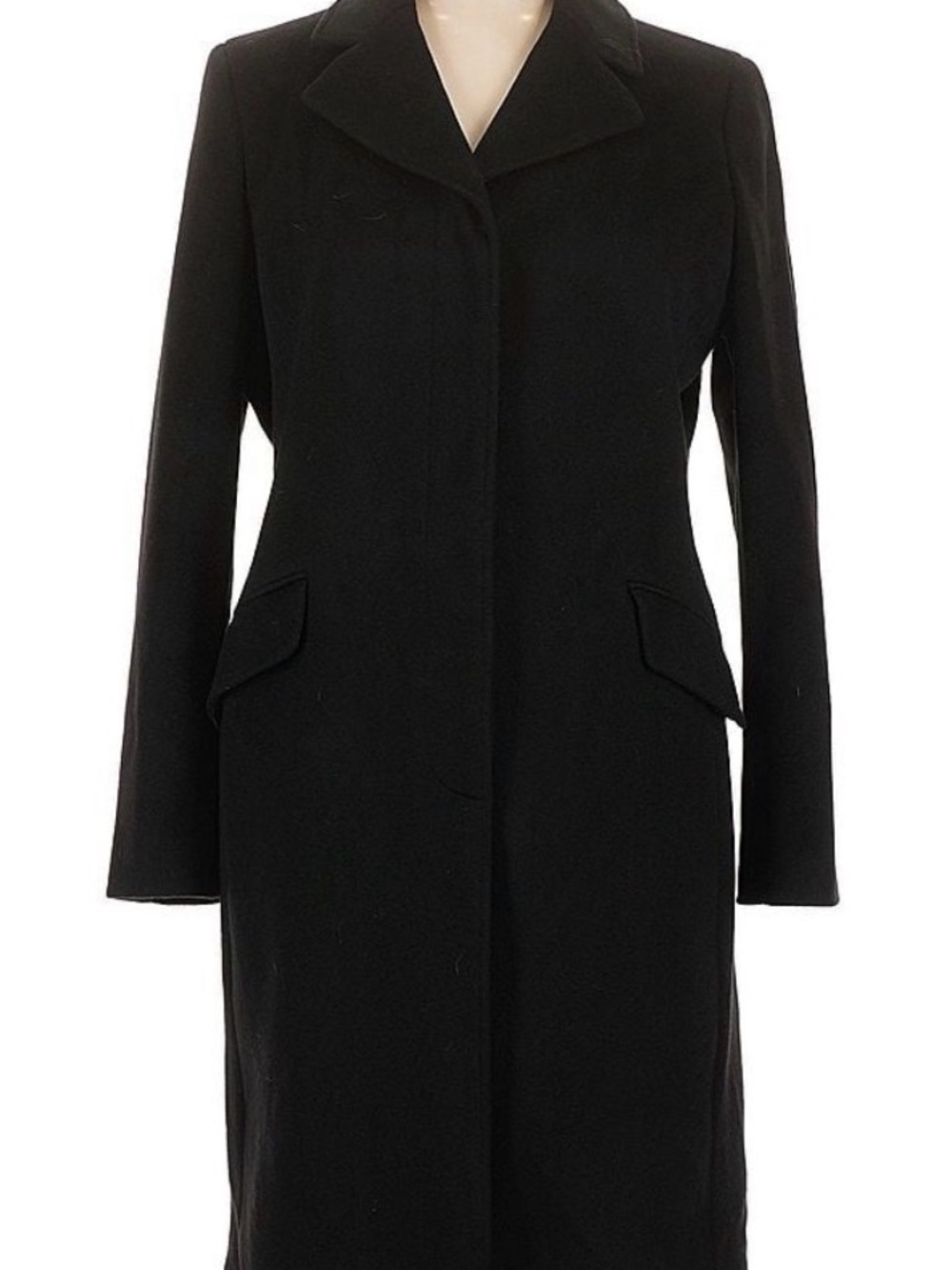 Brooks Brothers Black Long Women's Wool Coat